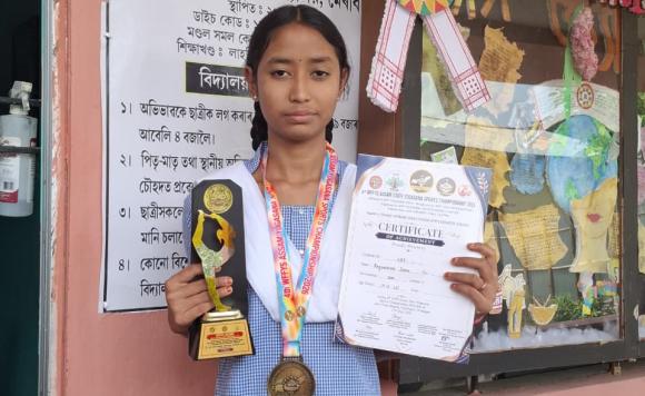 Bhagyashree Deka Class IX (Morigaon), selected for the National Level Yoga Championship, 2026